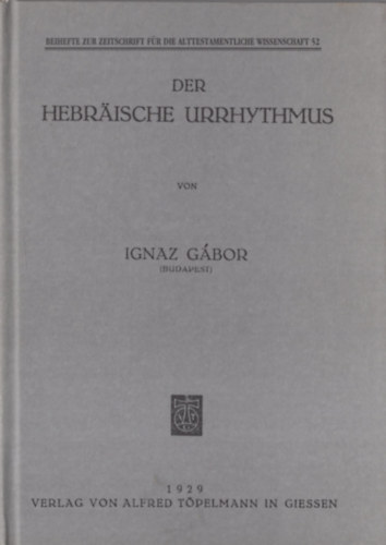 Ignaz G�bor - Der Hebr�ische Urrhythmus