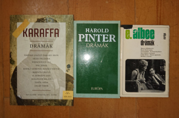 Harold Pinter, Darvasi László, Háy János, Márton László Edward Albee - 3 kortárs dráma kötet: Karaffa, Drámák (Albee), Drámák (Pintér)