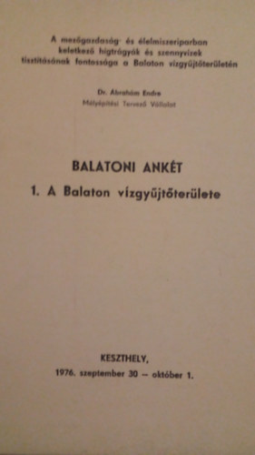 Dr. Dr. Krempels Tibor, Parragh Pter brahm Endre - Balatoni ankt 1-3.