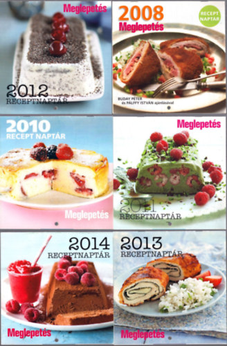 Tbb szerkeszt - 6 db Meglepets recept naptr (2008, 2010, 2011, 2012, 2013, 2014)