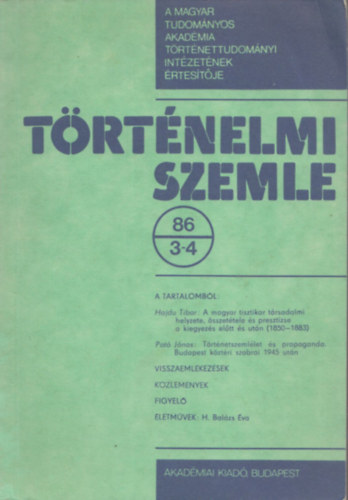 Trtnelmi Szemle 1986/3-4.