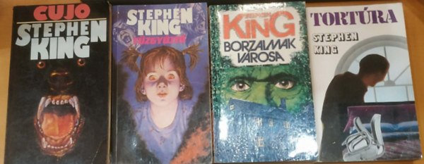Stephen King - 4 db Stephen King: Borzalmak v�rosa + Cujo + Tort�ra + T�zgy�jt�