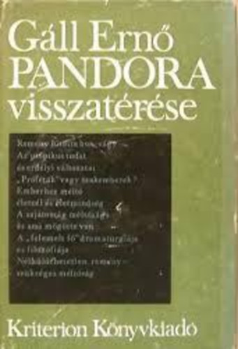 Gll Ern - Pandora visszatrse-A remnyrl, a mltsgrl