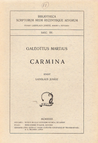 Galeottus Martius - Carmina