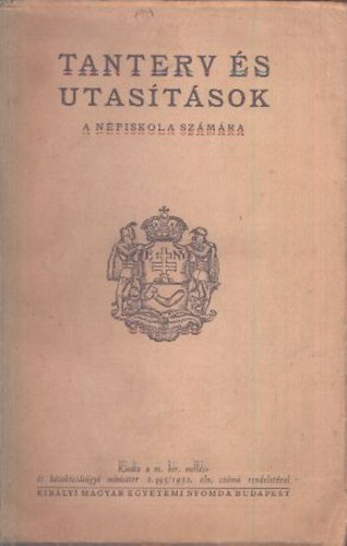 Tanterv és utasítások a népiskola számára