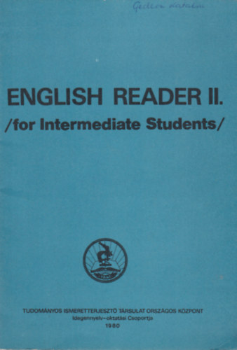 English reader II. - for Intermediate Students
