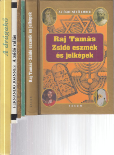 Raj Tamás, Joseph Roth, Vágóné Klein Margit, Fernando Joannes - 5 db. judaika (Zsidó eszmék és jelképek + Zsidók vándorúton + Virág a viharban + A zsidó vallás (A világ nagy vallásai) + A drágakő- Példázatok, elbeszélések, mesék az ősi zsidó hagyományok alapján)