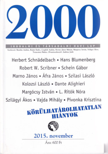 2000 Irodalmi s Trsadalmi Havi Lap - 2015. november