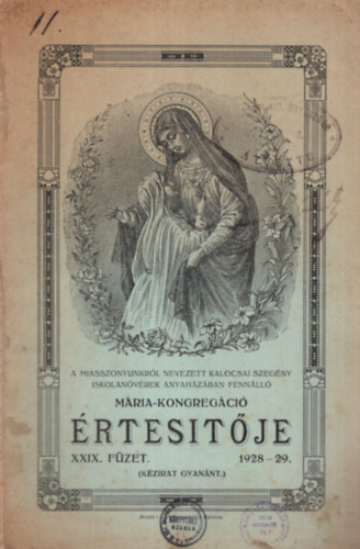 M�ria-kongreg�ci� �rtes�t�je 1928-29. XXIX. f�zet