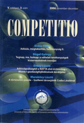 B�gel Gy�rgy Erd�s Tibor - Competitio - 2006. november-december V. �vfolyam 3. sz�m