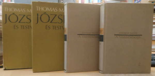 Thomas Mann - 4 db (2 m�) Thomas Mann k�nyv: Var�zshegy 1-2. + J�zsef �s testv�rei 1-2.