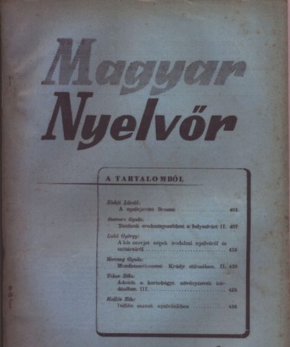 Lrincze Lajos  (szerk) - Magyar nyelvr 1955/pr.-jn. (II. negyedvi szm)