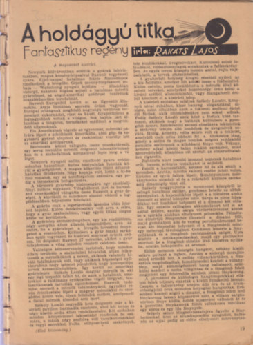 Rak�ts Lajos - A hold�gy� titka - Fantasztikus reg�ny