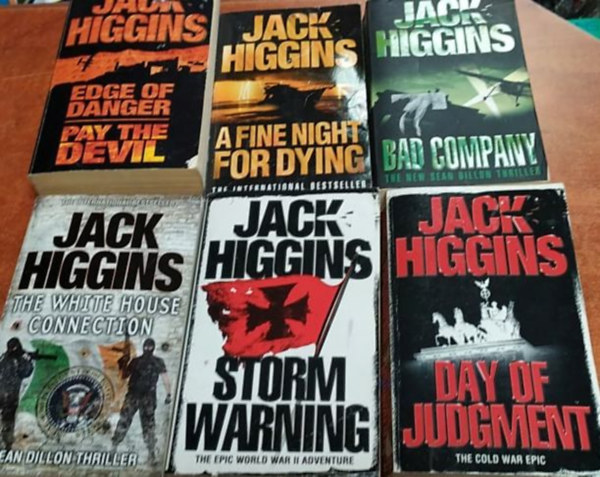 Jack Higgins - 6 db Jack Higgins Könyv Angolul:A Fine Night For Dying, Edge of Danger. Pay the Devil,Bad Company,