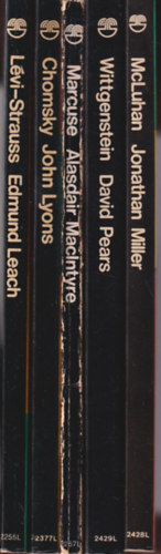 John Lyons, David Pears, Jonathan Miller Edmund Leach - 5 db angol trsadalomtudomny: McLuhan + Wittgenstein + Marcuse + Chomsky + Lvi-Strauss