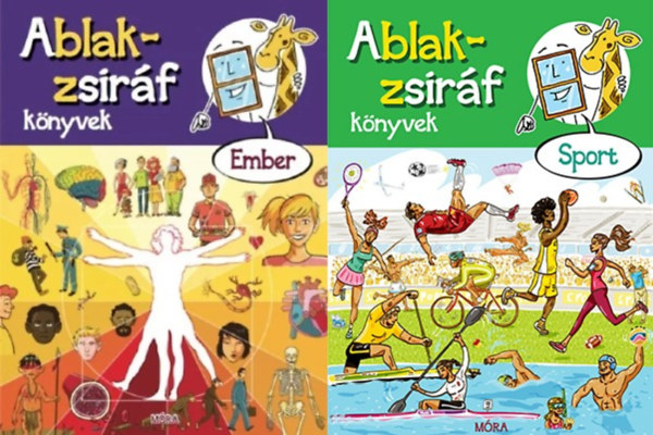 Somlai János Eszterág Ildikó - 2 db az Ablak-zsiráf sorozatból: Ablak-zsiráf könyvek - Sport + Ablak-zsiráf könyvek - Ember