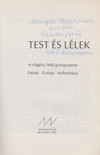 Faludy Gy�rgy - Test �s l�lek