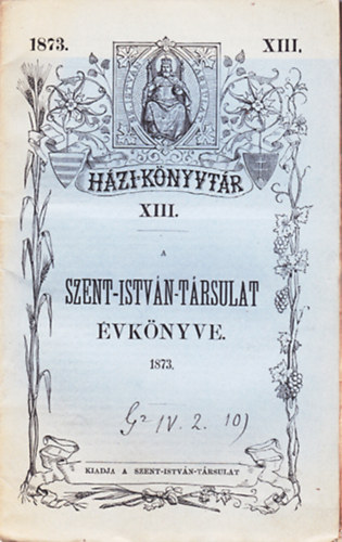 A Szent-István-Társulat Évkönyve 1873