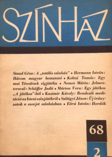 Boldizs�r Iv�n  (szerk.) - Sz�nh�z 68/2