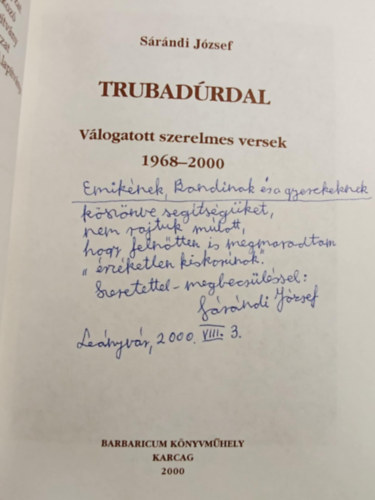 S�r�ndi J�zsef - Trubad�rdal