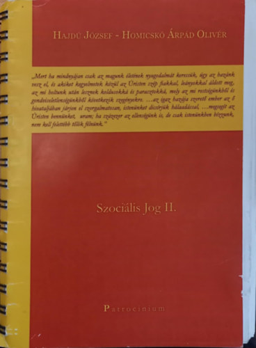 Hajd� J�zsef; Homicsk� �rp�d; Kun Attila - Szoci�lis jog II.
