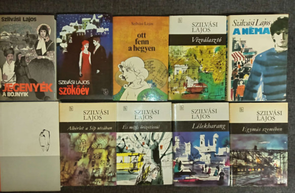 Szilv�si Lajos - (10db) Szilv�si Lajos k�nyvcsomag: Jegeny�k: A bojnyik / Sz�k��v / Ott fenn a hegyen / V�zv�laszt� / A n�ma / Kinek a sorsa? / Alb�rlet a s�p utc�ban / �s m�gis �rizetlen�l / L�lekharang / Egym�s szem�ben