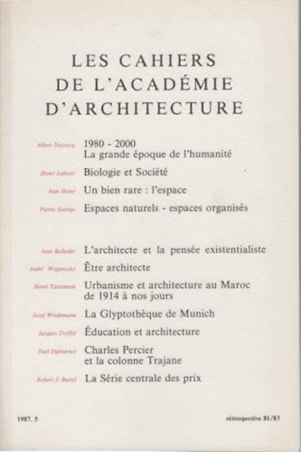 Les cahiers de l'acad�mie d'architecture 1987.5