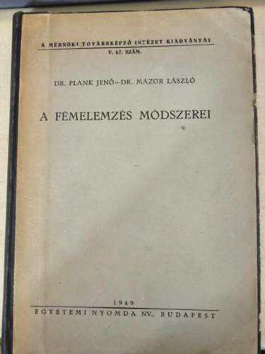 DR. Plank-Dr. Mzor - A fmelemzs mdszerei