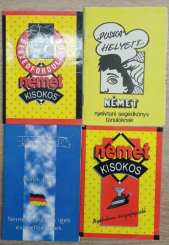 4 db német nyelvtanulás füzet: Német kisokos (Beszédfordulatok) - Német nyelvtani segédkönyv tanulóknak - Német kisokos (Nyelvtani összefoglaló) - Német vonzatos igék és melléknevek