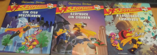 Geronimo Stilton - 3 db Stilton Szuperhsk: Cin City veszlyben (1.) + Szrnyek Cin Cityben (2.) + A ltcskk tmadsa (3.)