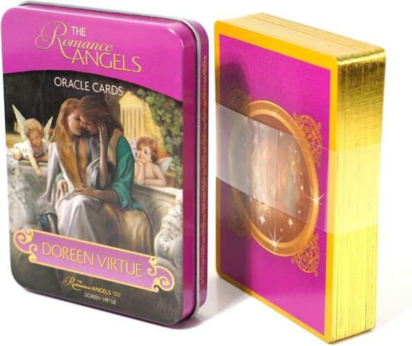 Doreen Virtue - The Romance Angels Tarot Oracle Cards Deck with Metal Box - 44 lapos jskrtya fm troldobozban