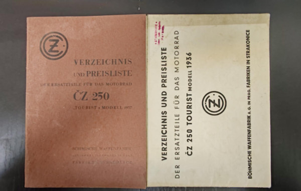 CZ 250 "Tourist" modell 1937 zwei B�nde / K�t f�zet