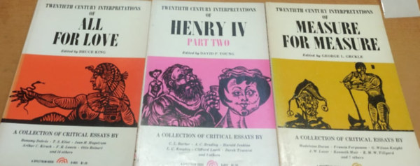 David P. Young, George L. Geckle Bruce King - All for Love + Henry IV (part two) + Measure for Measure (3 esszégyűjtemény)
