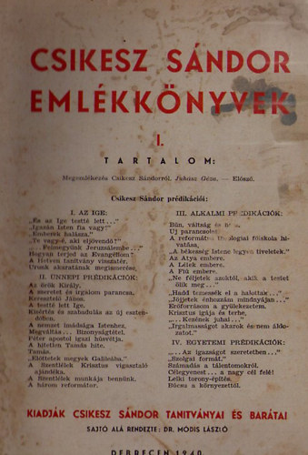 Csikesz Sándor - Emlékkönyvek I.