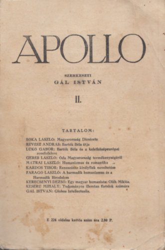 Gl Istvn (szerk.) - Apollo II. 1935. - Irodalmi s tudomnyos folyirat - I. vf. 2-3. sz.