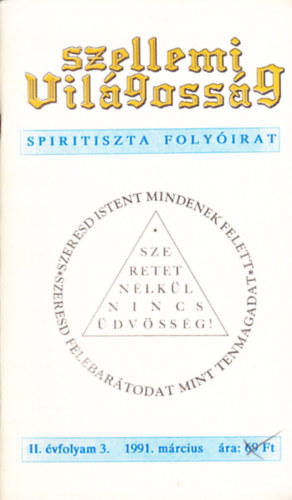 Szellemi Vilgossg - spiritiszta folyirat II. vfolyam 3. szm (1991. mrcius)