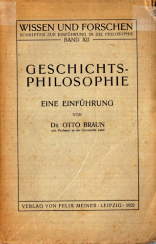 Dr. Otto Braun - Geschichts-Philosophie