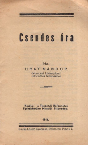 Uray Sndor - Csendes ra.