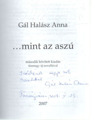 Gl Halsz Anna - ...mint az asz (Dediklt)