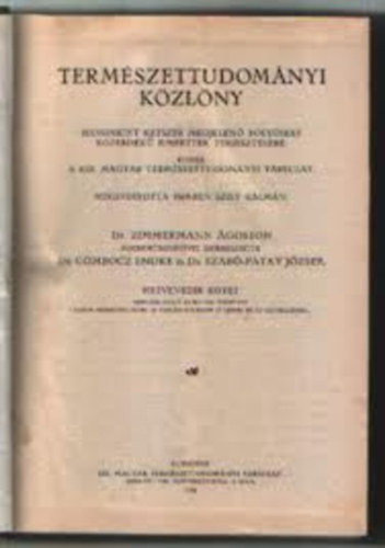Zimmermann-Gombocz-Szab-Patay - Termszettudomnyi kzlny 1940