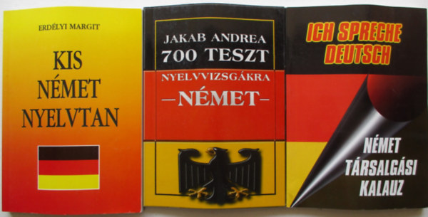 Több szerző - 3 db német nyelvkönyv (Kis német nyelvtan, 700 teszt német nyelvizsgákra, Német társalgási kalauz)