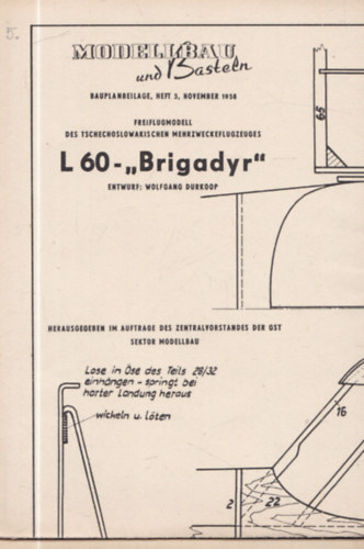 5 db rep�l�g�pmodell tervrajz: Auster Hegi, L60 - Brigadyr, Wespe, Himmelhund, Drachen