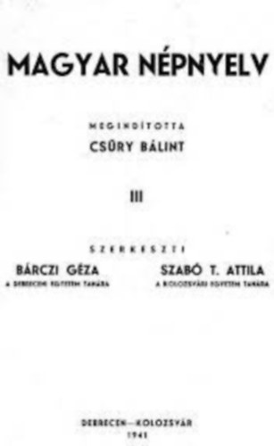 Cs�ry B�lint - Magyar n�pnyelv III.
