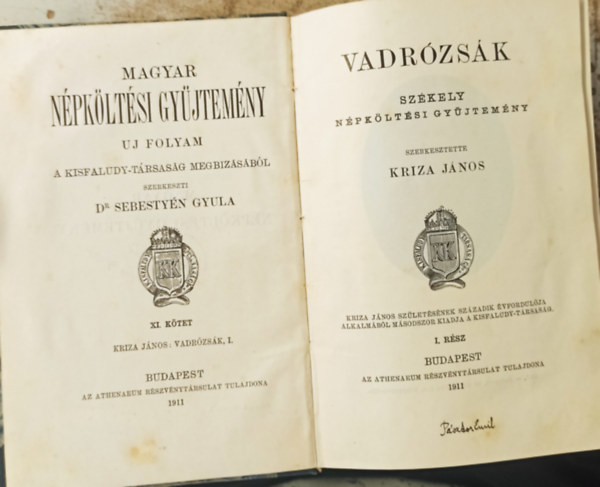 Kriza János - Vadrózsák \(székely népköltési gyűjtemény) I.