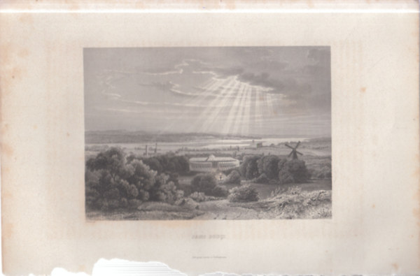 Sanssouci látképe - eredeti litográfia (metszet)