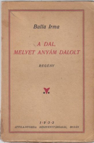 Balla Irma - A dal, melyet anym dalolt - Arany Kalendrium --- REGNY/VERSEK