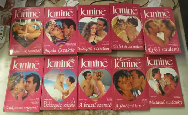 Diana Moore, Alice Leslie, Bev Malone, Tbb szerz Edna Meare - 10 db Janine: Mindent csak bosszbl? +Japn jszakk +Elspr szerelem +zlet s szerelem +jfli randev +Csak most engedd! +A boldogsg szigete +A brazil szeret +A fnkn is tud... +Mosntantl mindrkre