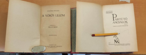 Anatole France - A vörös liliom + Pártütő angyalok (2 kötet)