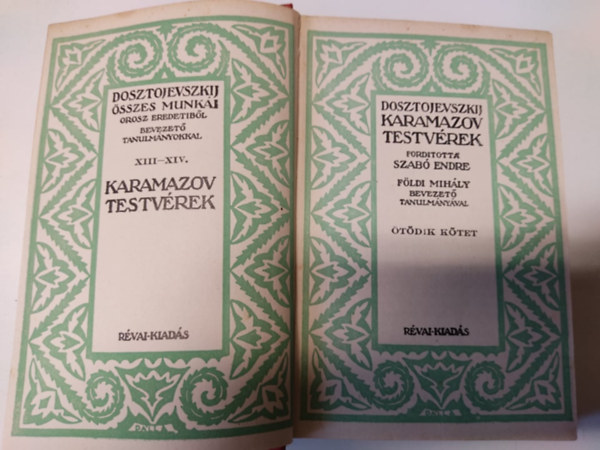 Dosztojevszkij sszes mvei: Karamazov V-VI. (tredk)