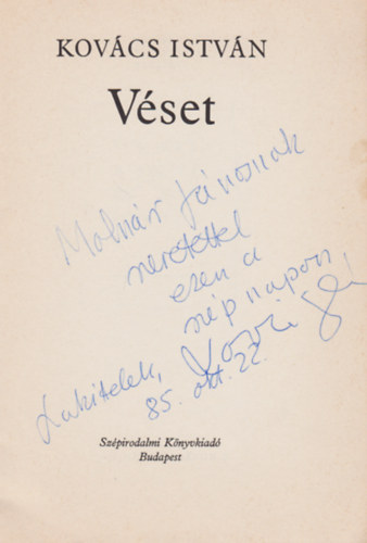 Kov�cs Istv�n - V�set (Dedik�lt)